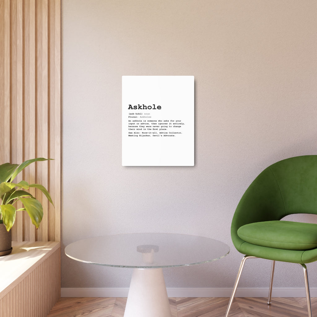 The Askhole Desk Sign - BBG Metal Desk Sign