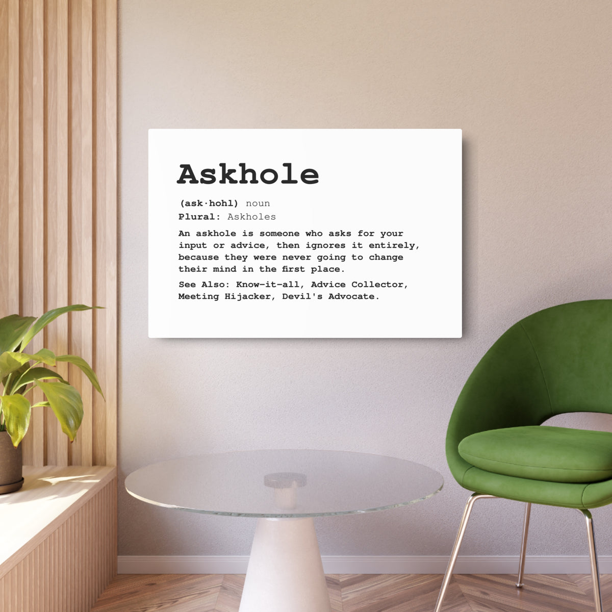 The Askhole Desk Sign - BBG Metal Desk Sign