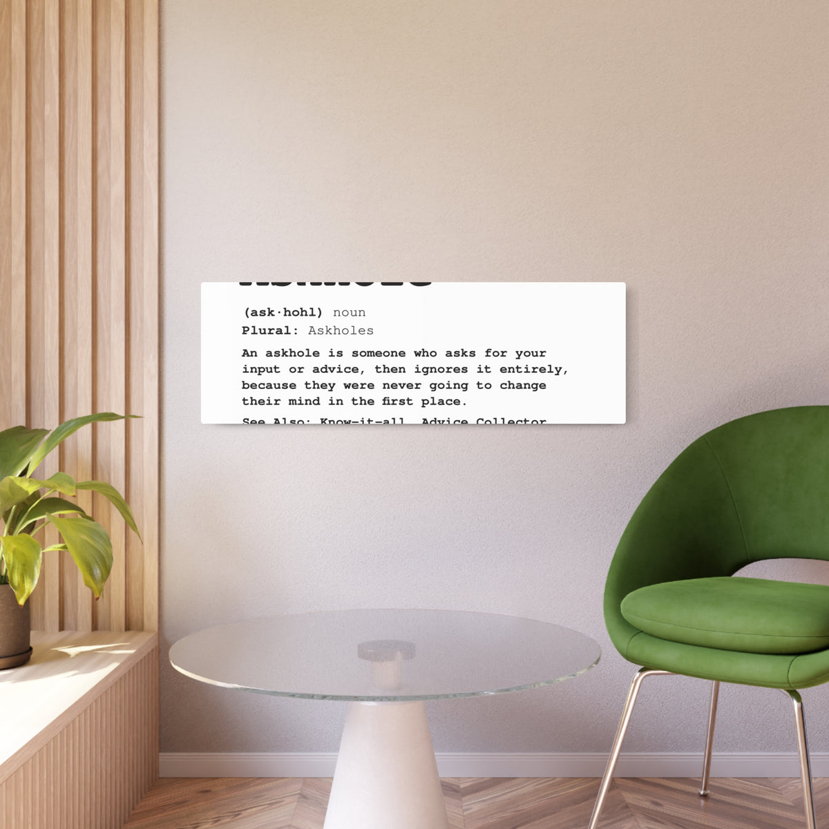 The Askhole Desk Sign - BBG Metal Desk Sign