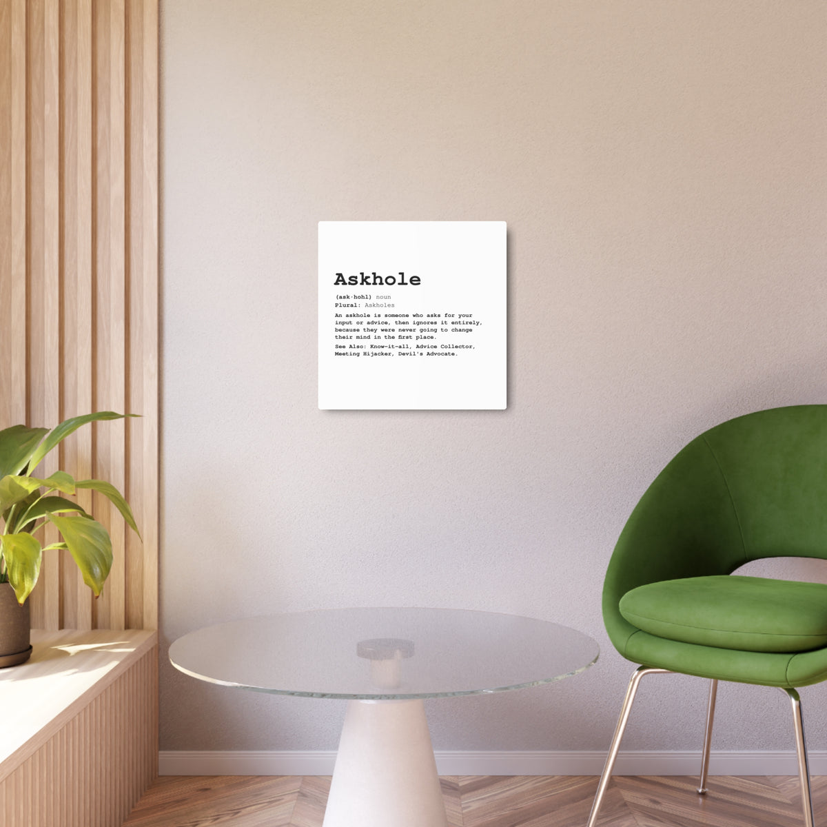 The Askhole Desk Sign - BBG Metal Desk Sign