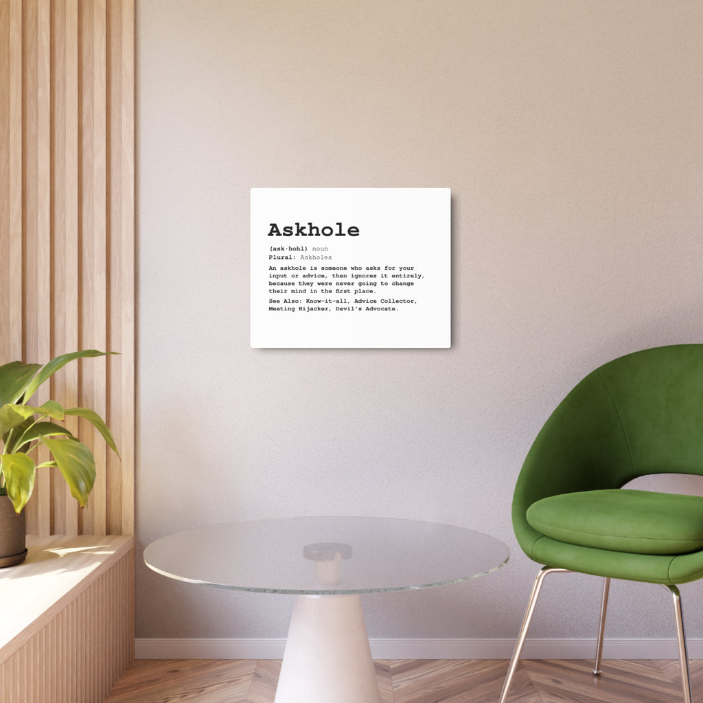 The Askhole Desk Sign - BBG Metal Desk Sign