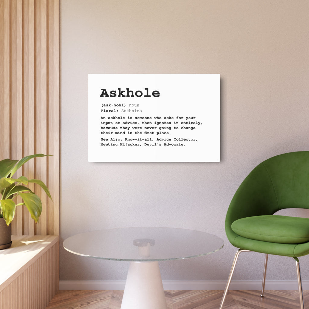 The Askhole Desk Sign - BBG Metal Desk Sign