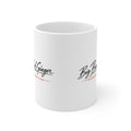 Big Bearded Ginger script logo on an 11oz white ceramic mug