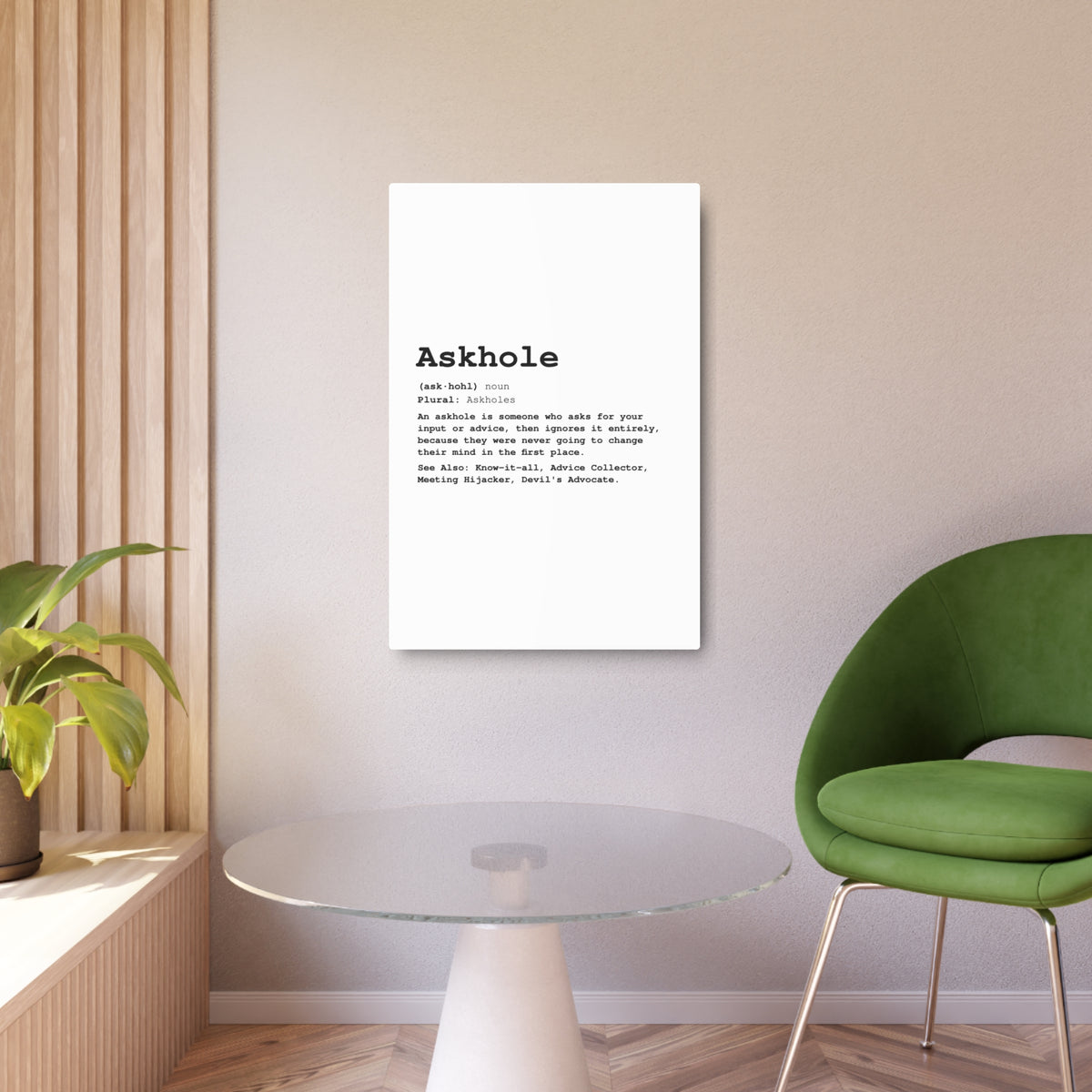 The Askhole Desk Sign - BBG Metal Desk Sign